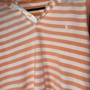 Polo by Ralph Lauren Orange and White Striped Tank Top